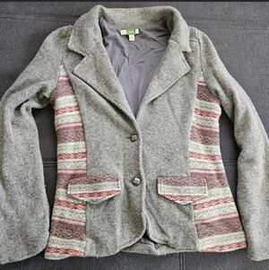 Anthropologie Ett Twa Gray Wool Blend Lined Button Front Cardigan size Medium